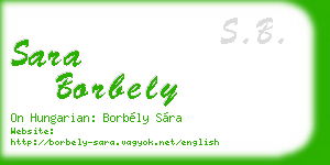 sara borbely business card