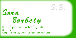 sara borbely business card